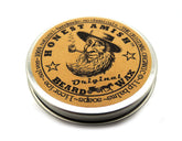 Honest Amish Original Beard Wax bottle close-up for conditioning and control.
