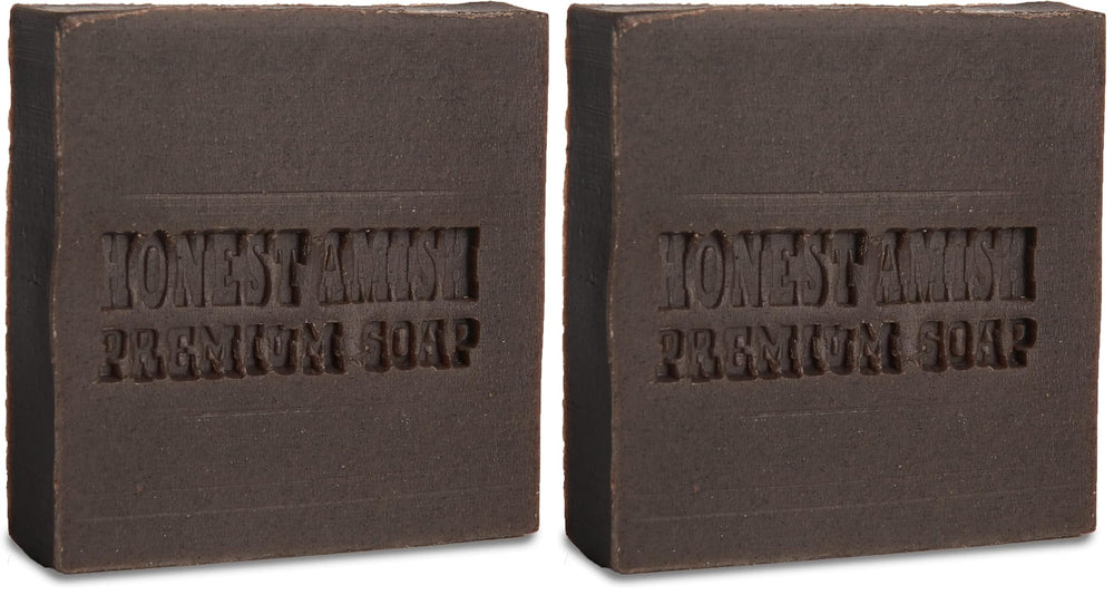 Honest Amish Patchouli Bark soap bar pack-2 wrapped for gentle cleansing.