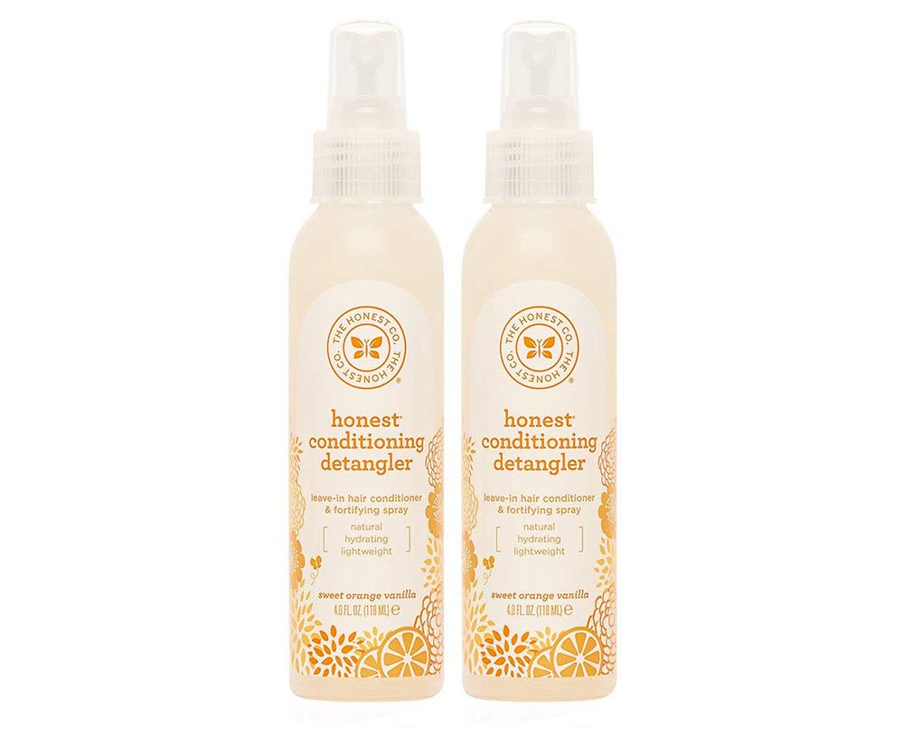 The Honest Conditioning Detangler bottle with Sweet Orange Vanilla for smooth, tangle-free hair