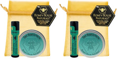 Honey House Naturals Bee Bar is applied to hands for lasting moisture.