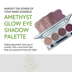 Honeybee Gardens Amethyst Glow palette open shows four rich shades for versatile looks