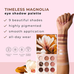 Honeybee Gardens Timeless Magnolia inside swatches show nine shades for versatile neutrals