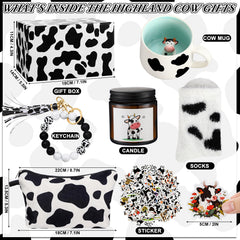Honeydak cow gifts set fluffy socks, cozy warmth for daily wear