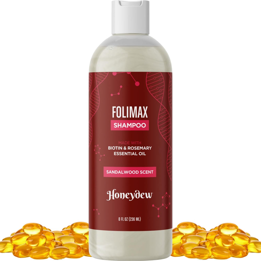 HONEYDEW Folimax Biotin Shampoo bottle – volumizing action for fine hair.