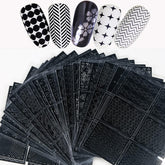 HONGCAUP reusable nail stencils pack with 72 patterns for versatile DIY nail art at home.