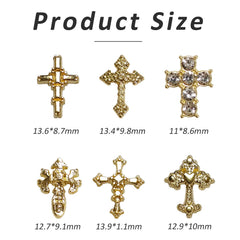 Hongliang punk nail charms showcase sparkling rhinestones for edgy daily wear