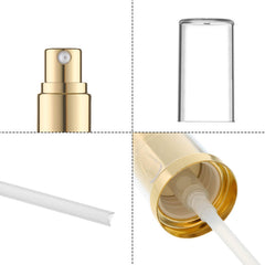 Honoson replacement pump with transparent plastic and gold finish.