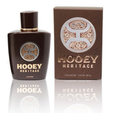 HOOEY Heritage bottle featuring leather saddle note for a bold everyday scent