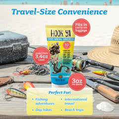 Hook'Ya two-pack six-ounce sunscreen kit for home and travel.