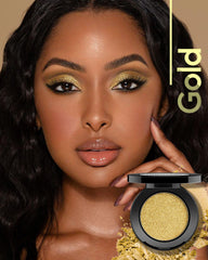 HOOMUSS Gold Eyeshadow swatch highlights rich shimmer and even payoff.