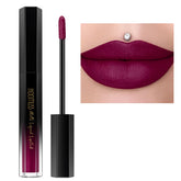 HOOMUSS Mulberry lipstick swatches show bold matte color with a smooth, comfortable finish.