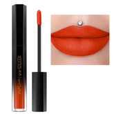 HOOMUSS Orange Lipstick close-up swatch showing velvety matte finish.