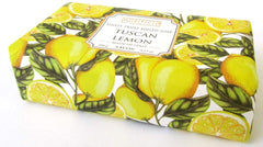 Hopificio Lemon soap packaging highlights Italian craftsmanship and scent.