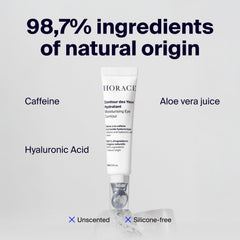 Horace Under-Eye Moisturizer texture on skin during morning routine.