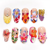 HOSAILY 3D butterfly floral nails for a bright beach-ready manicure