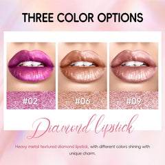 HOSAILY creamy lip color highlights rich pigmentation for a bold metallic finish.
