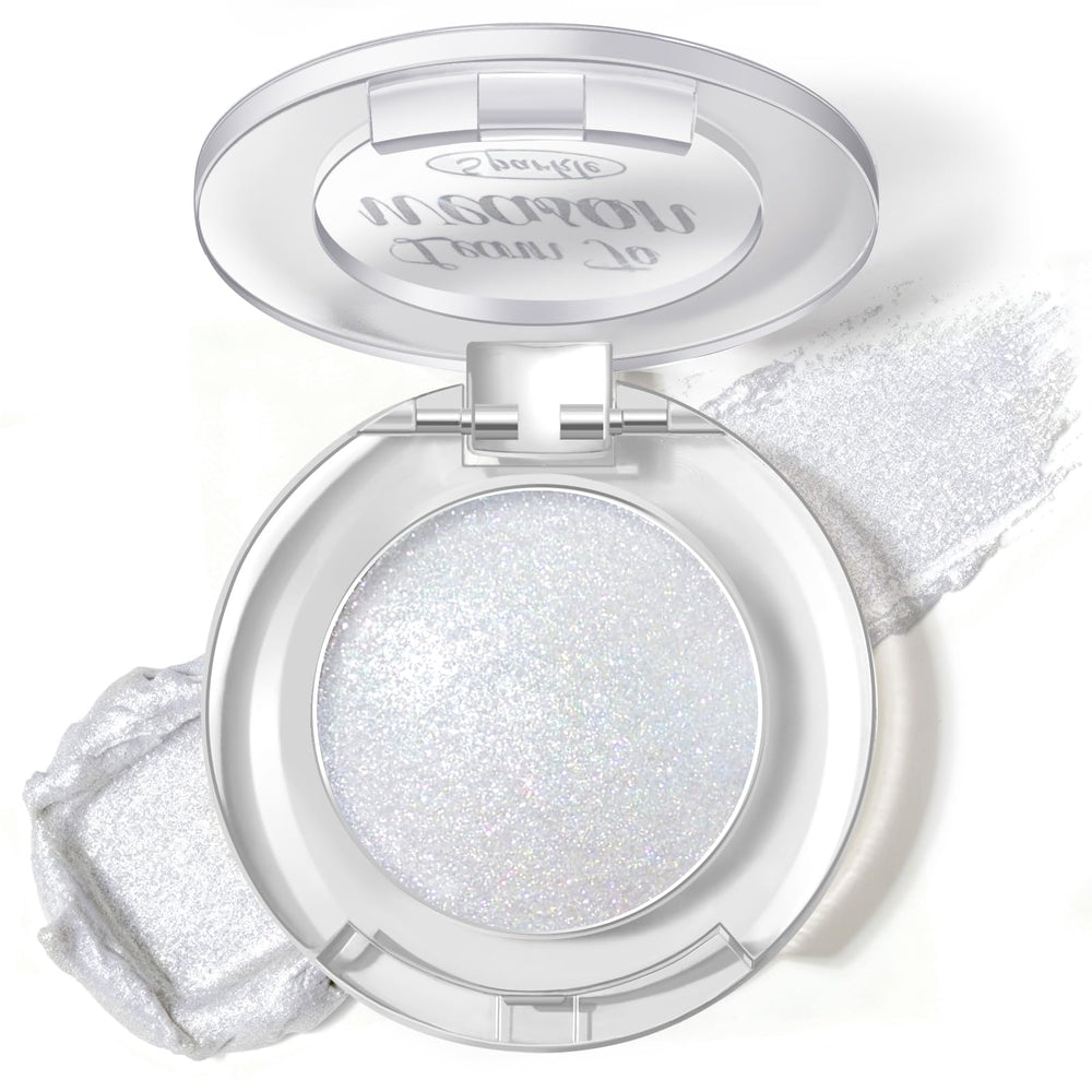 HOSAILY holographic duochrome eyeshadow swatch showing pearl-silver shimmer for day-to-night glow