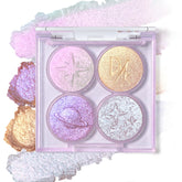HOSAILY holographic duochrome eyeshadow palette close-up showing iridescent shimmer for eye drama