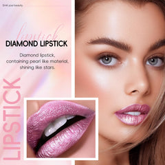 HOSAILY lip swatch reveals a rich metallic pink with pearlescent glow.
