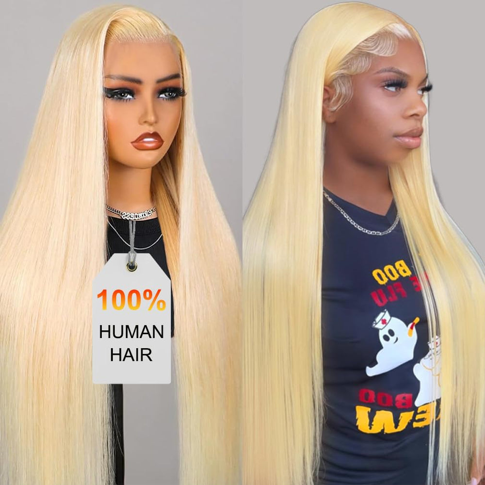 Hot Star 613 front lace wig bleached blonde for seamless blend.