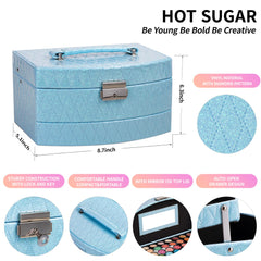 Hot Sugar 31-eye-shadows blue palette, versatile color options for daily or party looks.