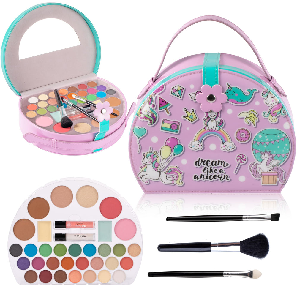 Hot Sugar unicorn box, portable kids makeup case for easy travel and storage