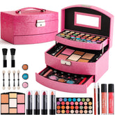 Hot Sugar Rosy train case with tools, ideal for beginner makeup on the go