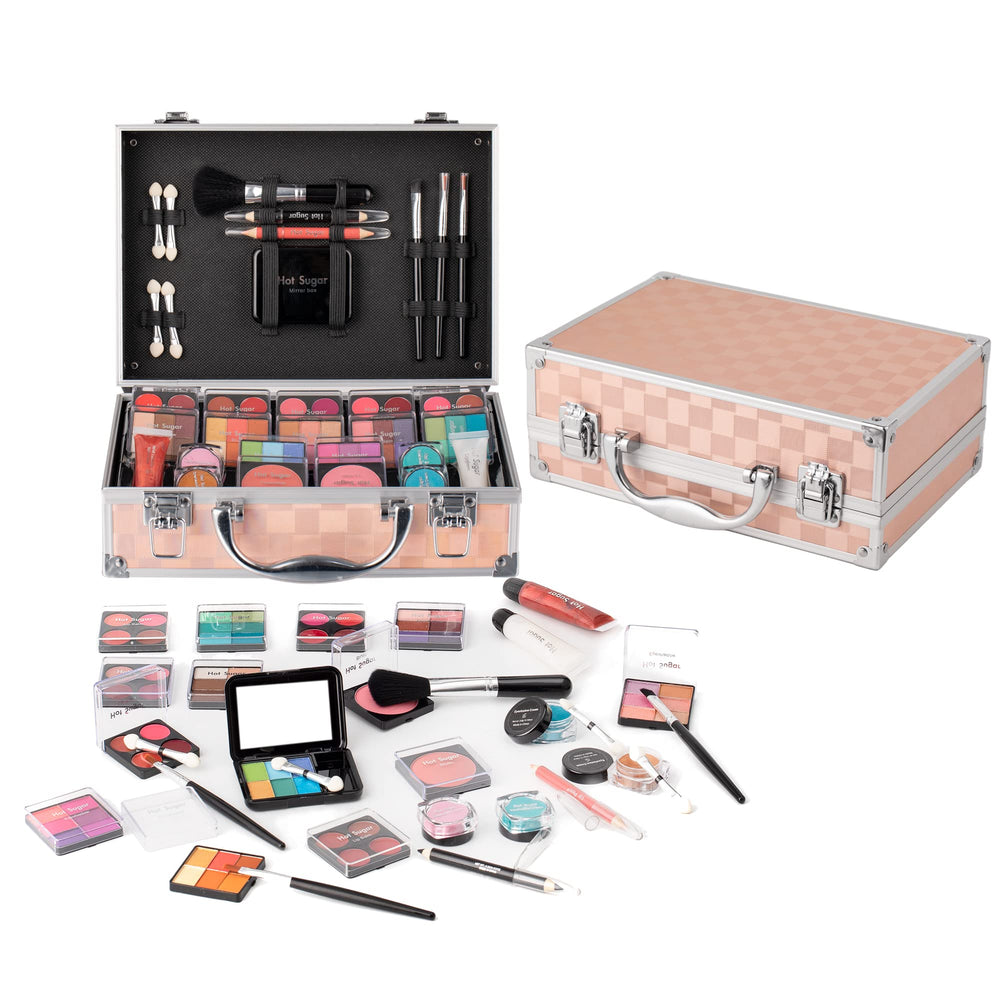 Hot Sugar teen eyeshadow palettes in the gold checker organizer for versatile looks.