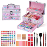 Hot Sugar unicorn train case front view for organized tween makeup on the go.