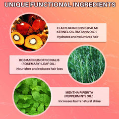 Visual highlight of rosemary and batana oil blend in the product