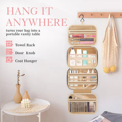 Hotor bag's sturdy retractable hook hangs neatly in any bathroom.