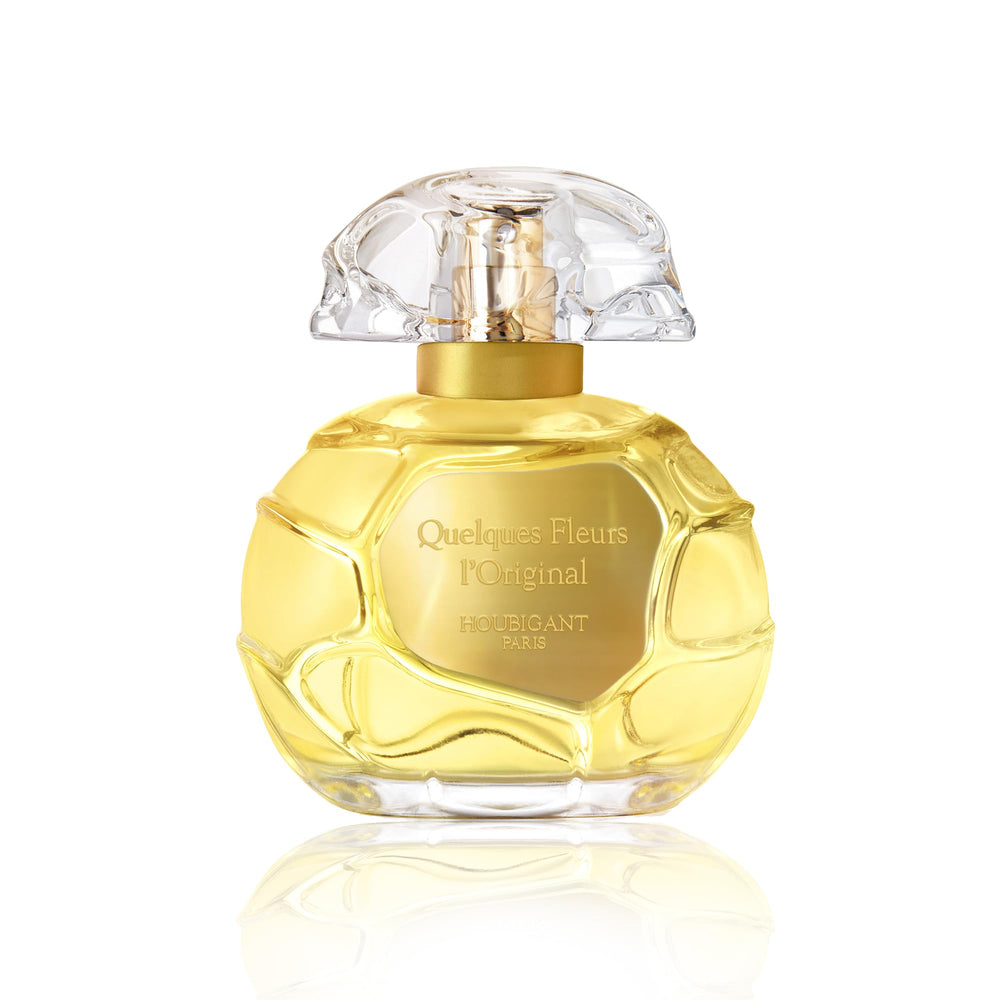 Houbigant Quelques Fleurs Original bottle front view, timeless elegance and refined scent.