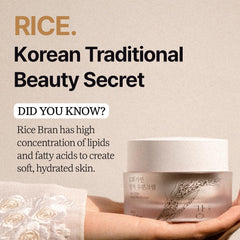 Cream enriched with rice bran extract providing rich moisture
