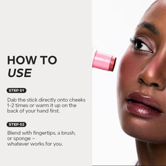 House of Hur hydrating blush stick provides creamy, blendable color for daily wear.