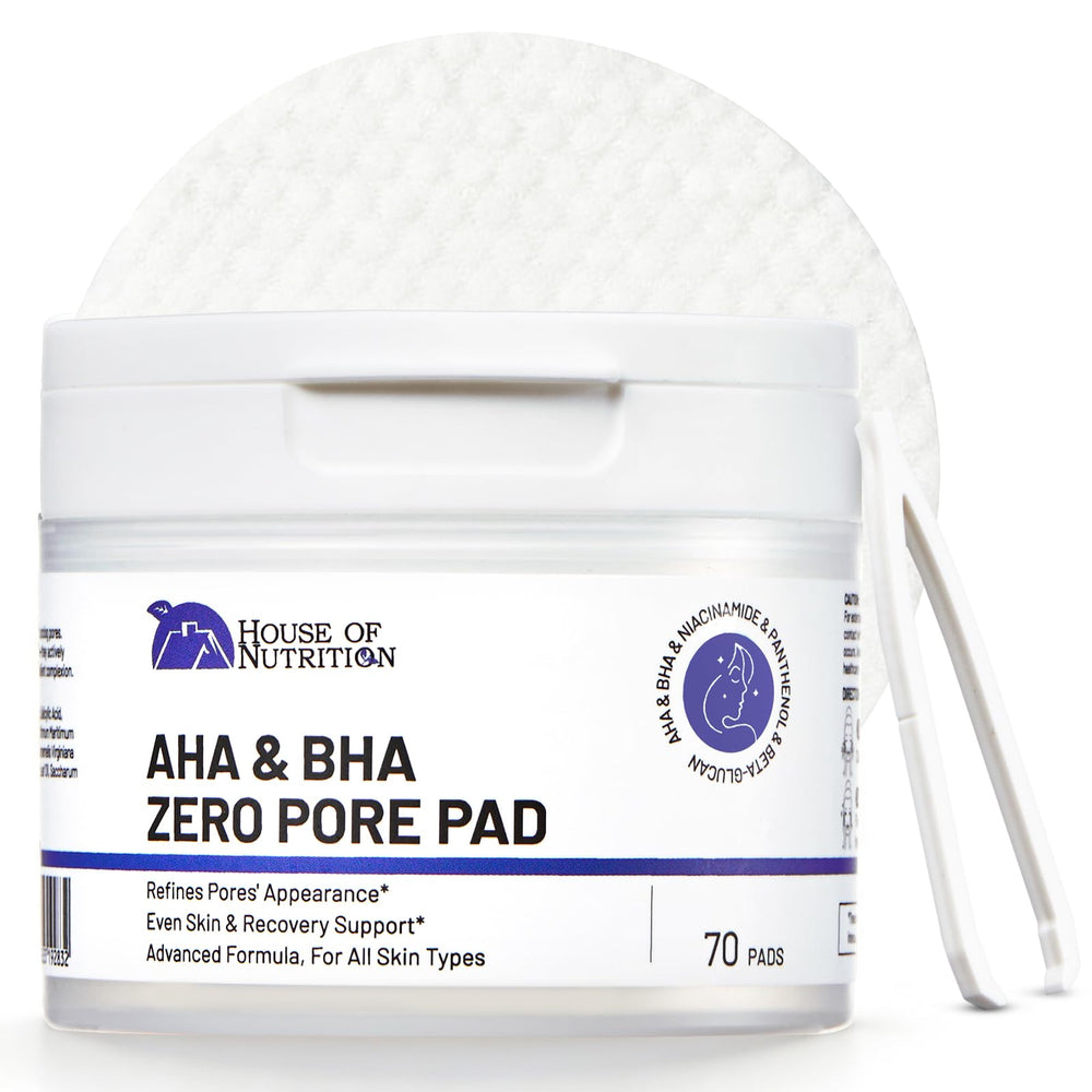 House of Nutrition Glycolic Pad packaging for a complete exfoliation routine.