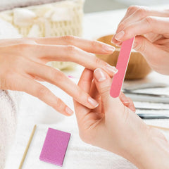 Hozziii wooden cuticle stick in pink for gentle nail prep