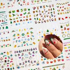 HPYFOI Christmas nail stickers reindeer design for durable, charming nail art