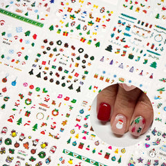 HPYFOI Christmas nail stickers stockings design for glossy holiday nails