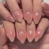 HPYFOI Pink Aura Nails kit 24pcs for quick at-home mani with glossy finish.