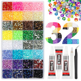 HRLbrc 36000pcs rhinestones in a compact box for easy crafting setups.