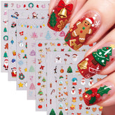 Hrnsnails Christmas nail stickers Santa Claus design for festive nails and easy application.