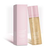 HRTTUO SPF setting spray bottle close-up showing subtle sun-kissed glow