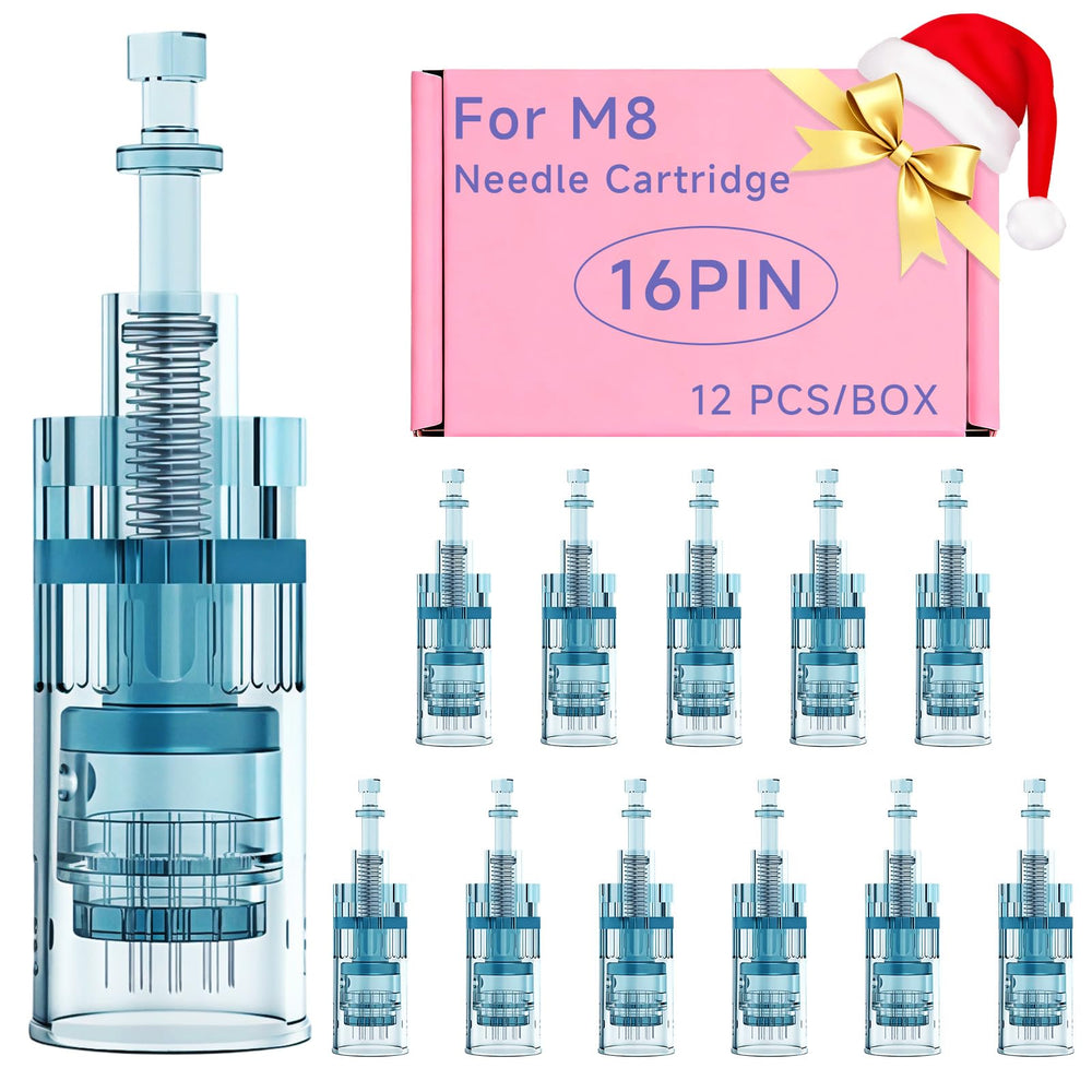 HSENBK Dr Pen M8 16-pin cartridge ready for precise micro-needling.