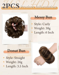 HSLHDI messy bun large 6 inch volume for fuller casual looks