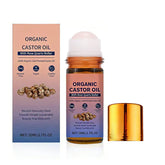HTBGAA castor oil with rose quartz roller bottle for easy, mess-free application