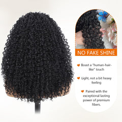 HUA Burmese curly half wig features invisible hairline for a seamless look.