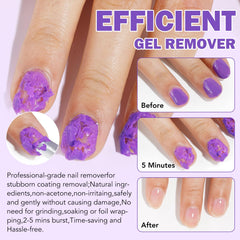 HUALIJIA remover brush application demonstrates easy, mess-free gel removal.