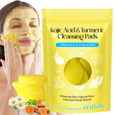 HUALIJIA Turmeric Kojic Pads package front, compact and portable for daily cleansing on the go