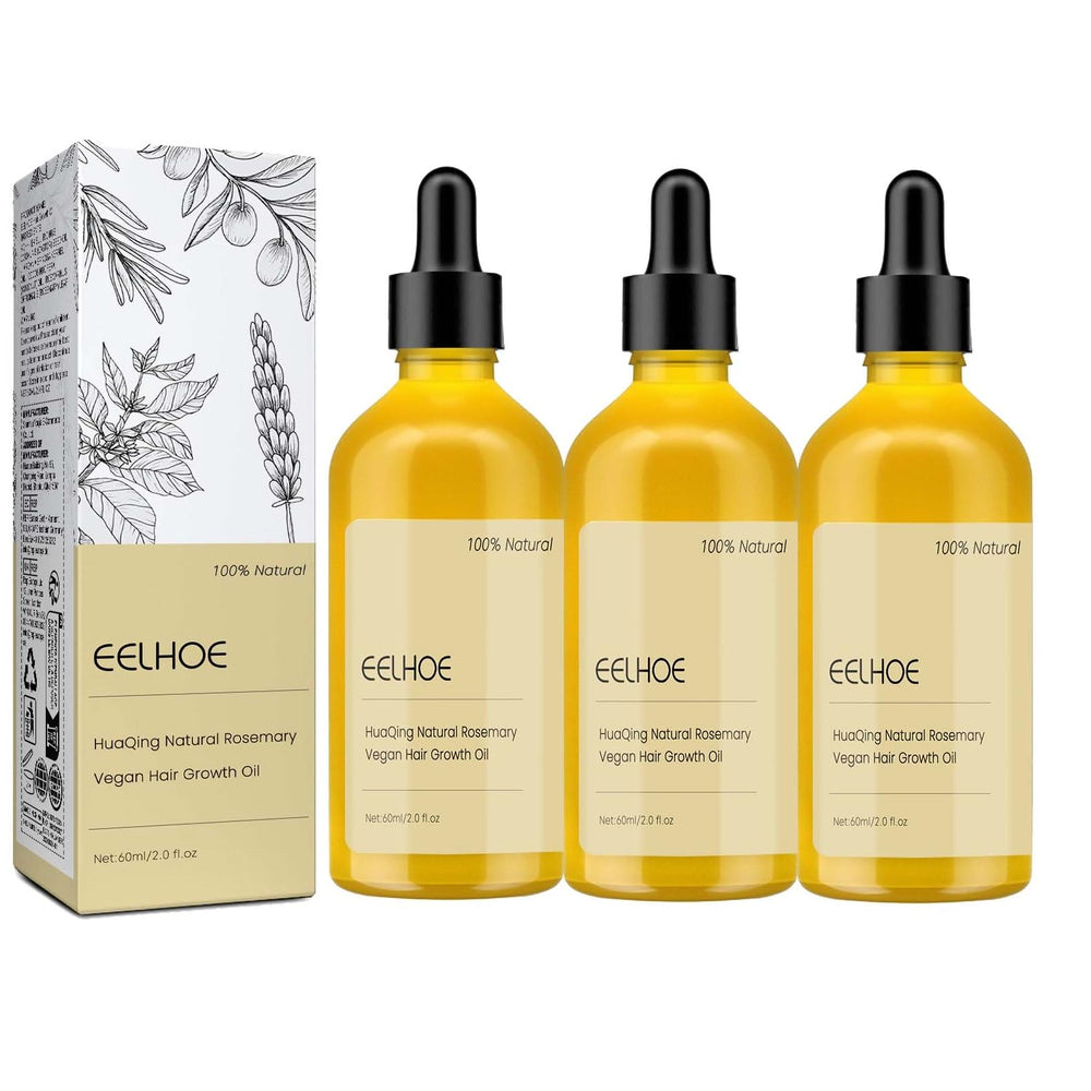 HuaQing 180ml rosemary oil bottle for hair nourishment.