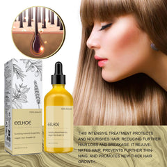 HuaQing rosemary oil on dry, damaged hair being applied to scalp.